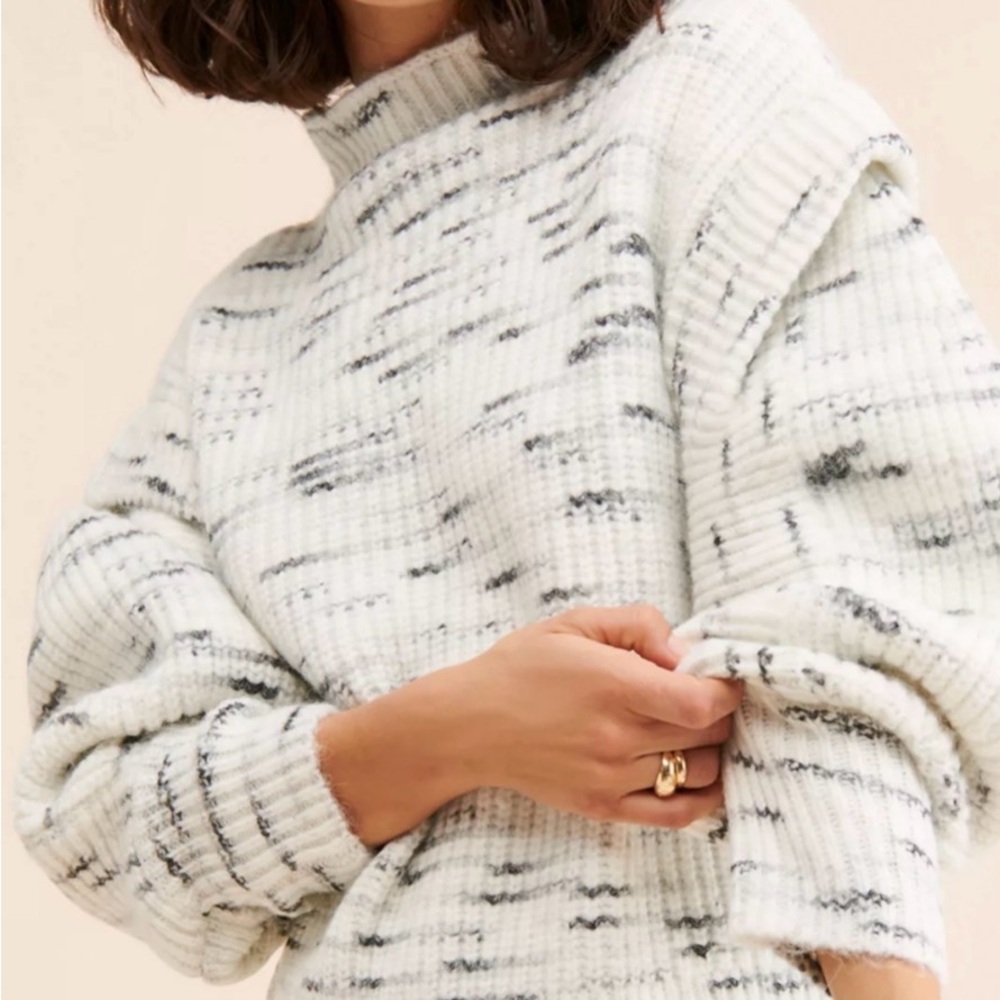Varley Speckled Knit High-Neck Sweater - Size M